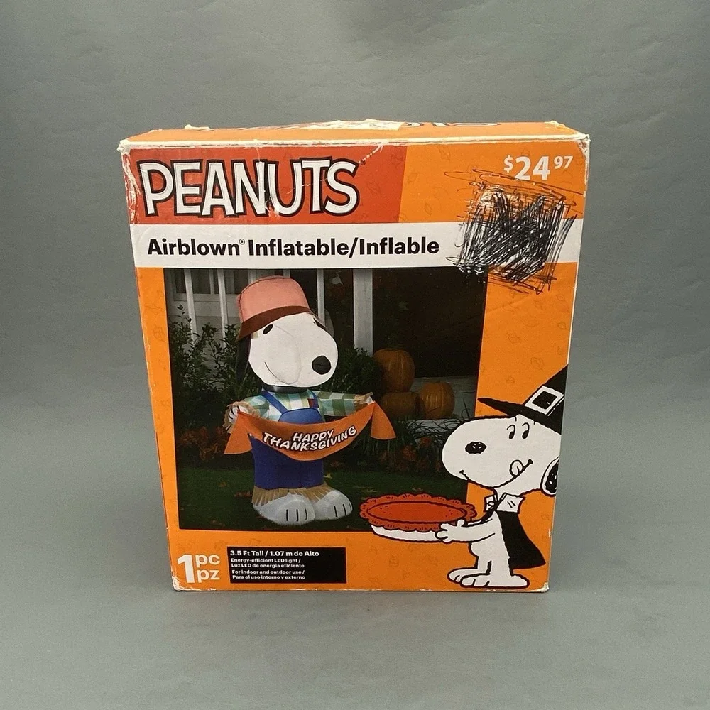Gemmy Inflatables‎ Holiday G08 70445 Air Blown Snoopy As Scarecrow Peanuts NIB